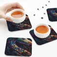 thumbnail image 7 of Pofeuu Colorful Patterned Snake Print Leather Coasters Set of 6, Round Cups Mugs Mat Pad for Home Kitchen Heat Resistant Drink Coasters,Square, 7 of 7