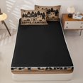 thumbnail image 4 of Manfei Adventure Cartoon Car Zipper Full Size Comforter Sets with Fitted Sheet and 2 Pillowcases,Happy Camping Zipper Bedding Set,Brown Black,Reversible, 4 of 7