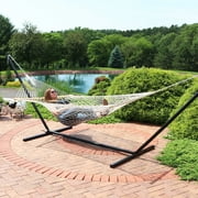 Sunnydaze 2-Person Cotton Rope Spreader Bar Hammock, 450 lb Capacity - Natural
