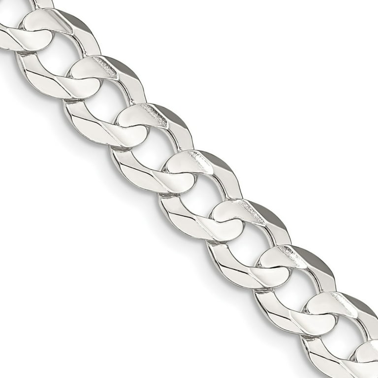 Beveled Curb Chain Necklace 8mm Wide Sterling Silver Beveled Curb Chain Necklace 8mm Wide Sterling Silver
