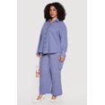 thumbnail image 2 of Women's Plus Size Gauze Knit Wide Leg Cargo Pants, 2 of 4