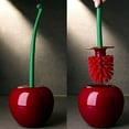 thumbnail image 5 of escobilla de baño en forma de flor, escobilla de baño en forma de cereza color rojo vino,, 5 of 5