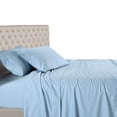 thumbnail image 1 of Royal Hotel Draps à Rayures - 600 Fils - Ensemble de Draps 3 Pcs - 100 % Coton - Satin à Rayures, Poche Profonde, Format Simple Extra Long, Simple TG, Bleu, 1 of 4