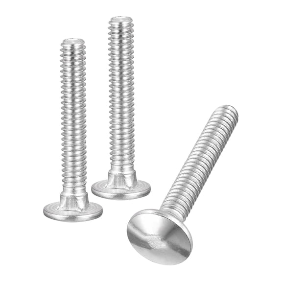 1/4-20x1-3/4" Carriage Bolt, 10pack Round Head Square Neck Screws, 304 Stainless Steel, Fully Threaded