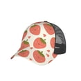 thumbnail image 6 of Lsque Hand Drawn Strawberry Printed Trucker Hat - Baseball Cap for Men Women - Breathable Mesh Side, Adjustable Fit - for Casual Wear, 6 of 7