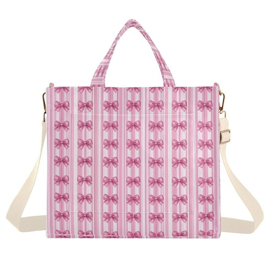 Corduroy Tote Bag for Women Shoulder Handbags Fashion Ladies Purses Satchel Messenger Bags Pink Bows S