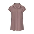 thumbnail image 3 of UYISJ Tank Tops for Women Button Down Blouses Cap Sleeve Lapel Shirts Eyelet Eembroidery 2024 Summer Trendy Casual Dressy Loose Fit Tunic Tops Pink M, 3 of 5