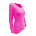 thumbnail image 7 of V-Neck Under Scrub Tee for Women, Soft and Stretchy Long Sleeve T-Shirt G717 (One Pack), Neon Pink, 2XL Size, 7 of 7