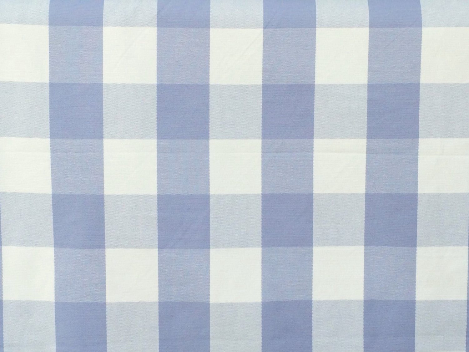 Fabric Mart Direct Blue Bell, White Cotton Fabric By The Yard, 55 inches or 140 cm width, 1 Yard Blue Cotton Fabric, Gingham Checks, Upholstery Drapery Shower Curtain Wholesale Fabric