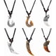 thumbnail image 1 of 6 collares colgantes de pez maorí de 2 colores, collares colgantes de anzuelo de resina oceánica tribales con cuerdas de cera negra ajustables para hombres y mujeres., 1 of 7