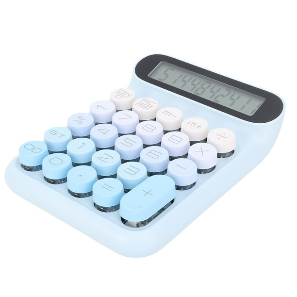 Calculadora De Interruptor Mecánico Con 24 Claves Y Pantalla LCD, Calculadora De Escritorio Compacta Con Sueño Automático, Calculadora De Llaves Grandes Portátiles Para