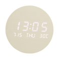 thumbnail image 1 of Reloj de pared digital de 7,5 pulgadas con 12 funciones: brillo automático, silencioso, USB. Blanco, 1 of 9