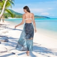thumbnail image 7 of FORMRS Womens Long Sarong Beach Wrap Semi-Sheer Bikini Skirt Bathing Swimsuit Cover Up, Black Marble, 7 of 7