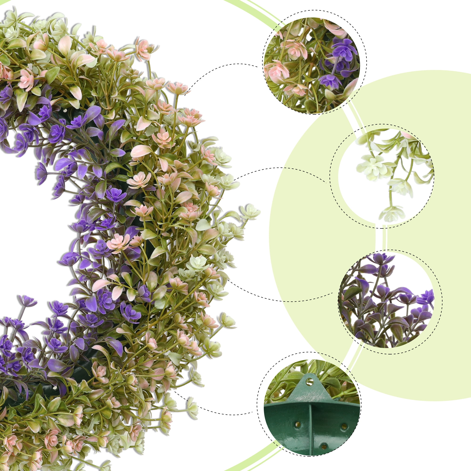 Unique Bargains Eucalyptus Wreaths for Front Door Artificial Decorations Wreaths Purple