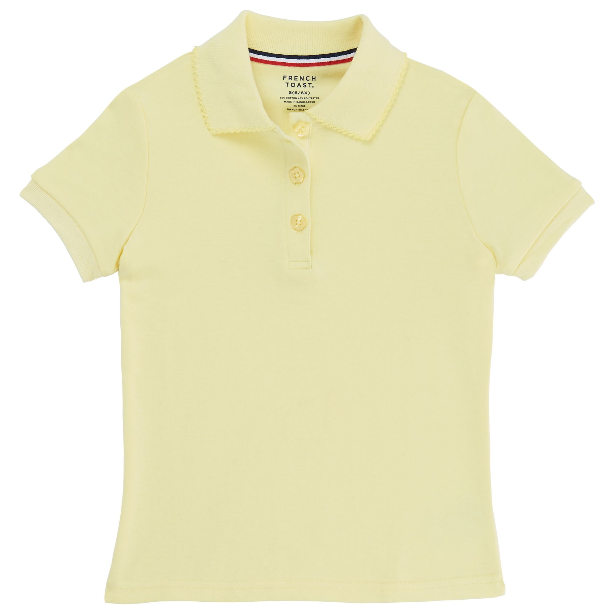 Light Yellow Long Sleeve Polo Shirt 18H Unisex French Toast School Uniforms New 