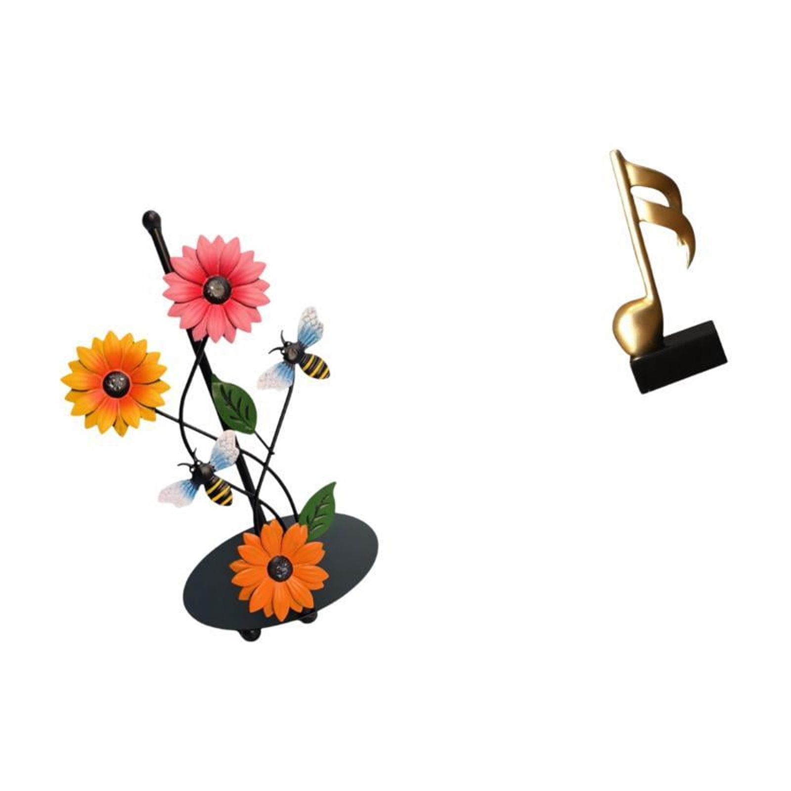 Fiocias Toilet Paper Holder Paper Towel Holder Countertop Desktop Figurine Music Note Sculpture Iron Resin Weighted Base Suitable for Kitchen Dining Table Off