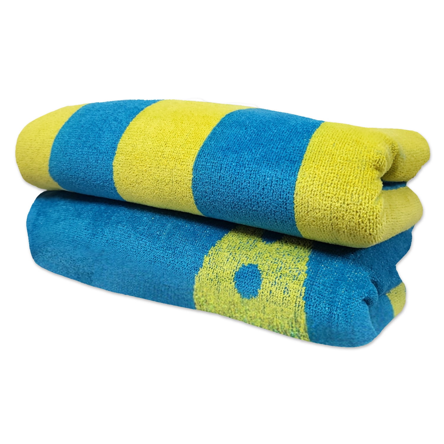 Kaufman - Premium 2-Pack Velour Oversized Double Jacquard Reversible 750 GSM Beach, Pool Towel, Plush Towel, 40in x 70in, Luxurious 100% Cotton (Turq/LTH)