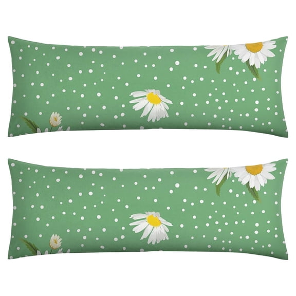 Aesthetic Daisy Pillow Cover 20x54 - Long Body Pillowcase with Hidden Zipper - Watercolor Daisy Artwork - Cozy for Sleeping & Lounging