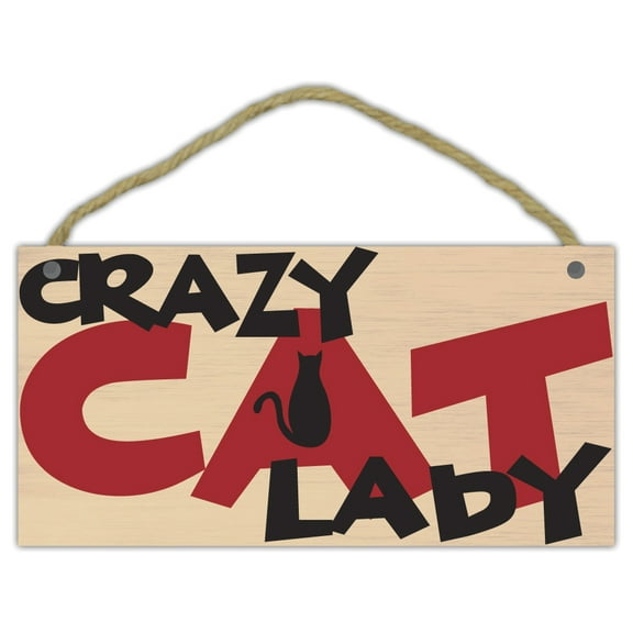 Wooden Decorative Pet Sign: Crazy Cat Lady | Cats, Gifts, Decorations