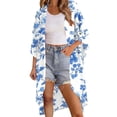 thumbnail image 2 of Xdegoge Kimono Cardigans for Women Open Front Half Sleeve Boho Tropical Print Cover Up Sheer Chiffon Duster Lightweight Summer Casual Daily Outerwear, 2 of 7