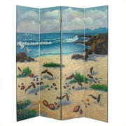 Wayborn Hand Painted 4 Panel Sandpiper Room Divider