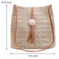 thumbnail image 3 of Straw Beach Bag Buckets Handbag Ball Tassel Tote Shoulder Bag Tote Bag Women Summer Handbag, 3 of 8
