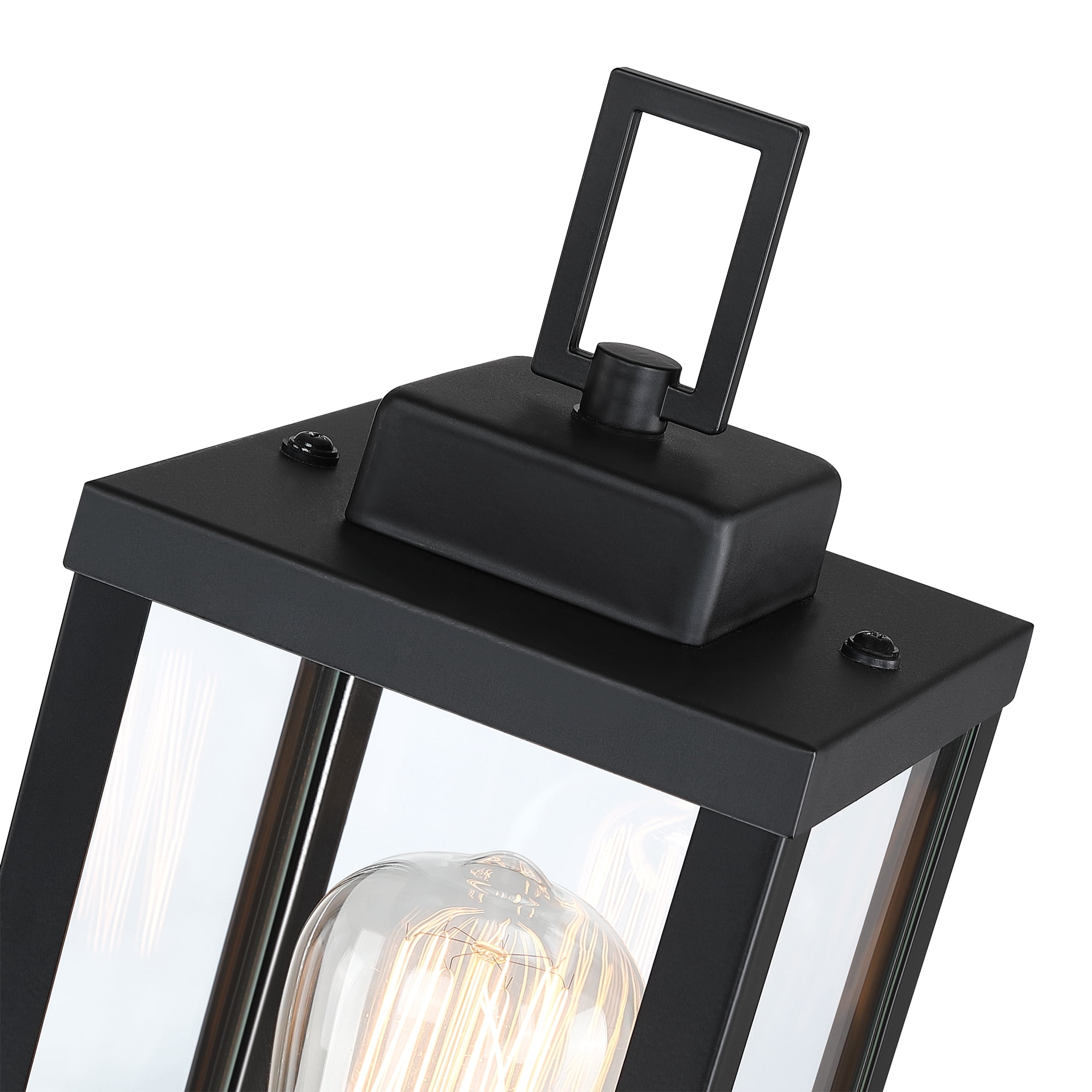 Faymart Lighting 1-light Matte Black Outdoor Post Light Kits Head with Clear Glass Shade S - Black