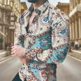 thumbnail image 4 of Nuevas camisas florales de lujo Pelis para hombres, camisas de manga larga con solapa con estampado 3D, ropa informal ajustada vintage Y2k con botón, 4 of 4
