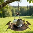 thumbnail image 4 of Outdoor Hanging Bird Feeder, 7.87 inch Metal Teacup Birdfeeder Wild Bird Feeder Tray for Platform, Outdoors, Backyard, Garden, 4 of 6