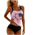 thumbnail image 3 of Brqkzdu Women's 4th of July Tankini Swimsuits 2 Piece American Flag Print Swim Tops with Shorts Bathing Suits Tummy Control High Waist Conservative Tankini Swimsuit, 3 of 6