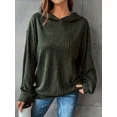 thumbnail image 2 of Women's plus-size solid textured long-sleeved off-the-shoulder casual sports hoodie, 2 of 4
