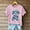 Pink, variant on ATENAR T Shirts for Women Printed Shirts Crew Neck Short Sleeve Tops Gray S