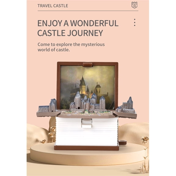 Foldable Book Miniature Keychain, Mini Castle Toy Cute Keychain, Folding Key Chain Pendant, Mini Backpack Keychains for Birthday Party Holiday Christmas Gift