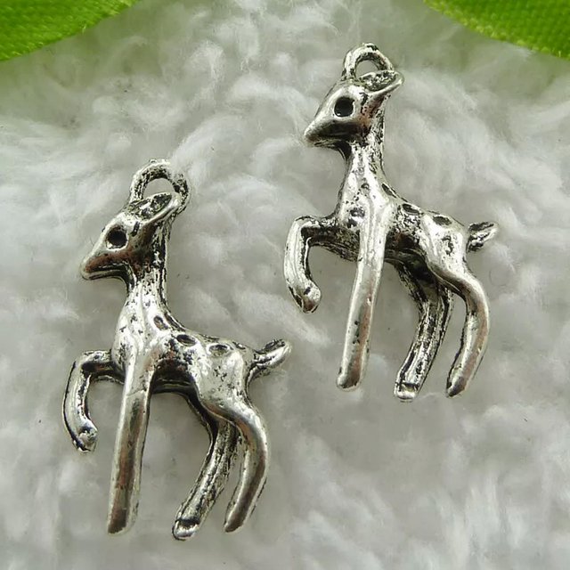 HOOUN 200 Pcs Breloques Cerf tibet Argent 21x13mm B835