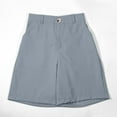 thumbnail image 4 of LIIPEE Girls Boys Dress Shorts Solid Color Stretch High Waist Uniforms Knee-Length Shorts With Pockets Boys Stylish Riding Shorts,Grey,7-8 Years, 4 of 8