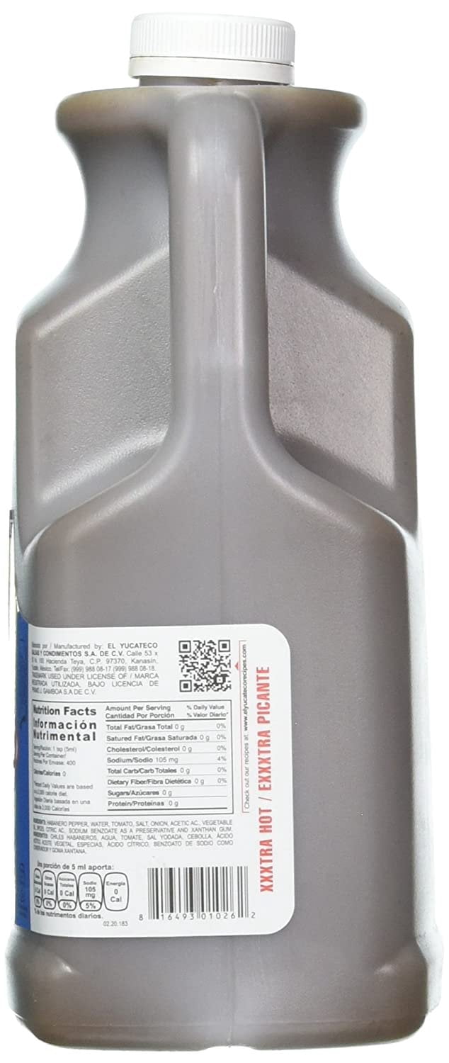 El Yucateco Chile Habanero XXXtra Hot Sauce 2L, Half-Gallon