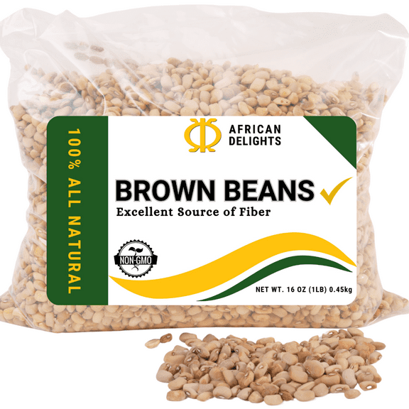 African Delights Premium Dried Brown Beans, Traditional African Cooking, 1 lb