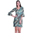 thumbnail image 1 of Moomaya Robe Courte Imprimée pour Femmes, Manches Évasées, Coupe Droite, Robes pour Femmes, Vêtements d'Été Décontractés, 1 of 6