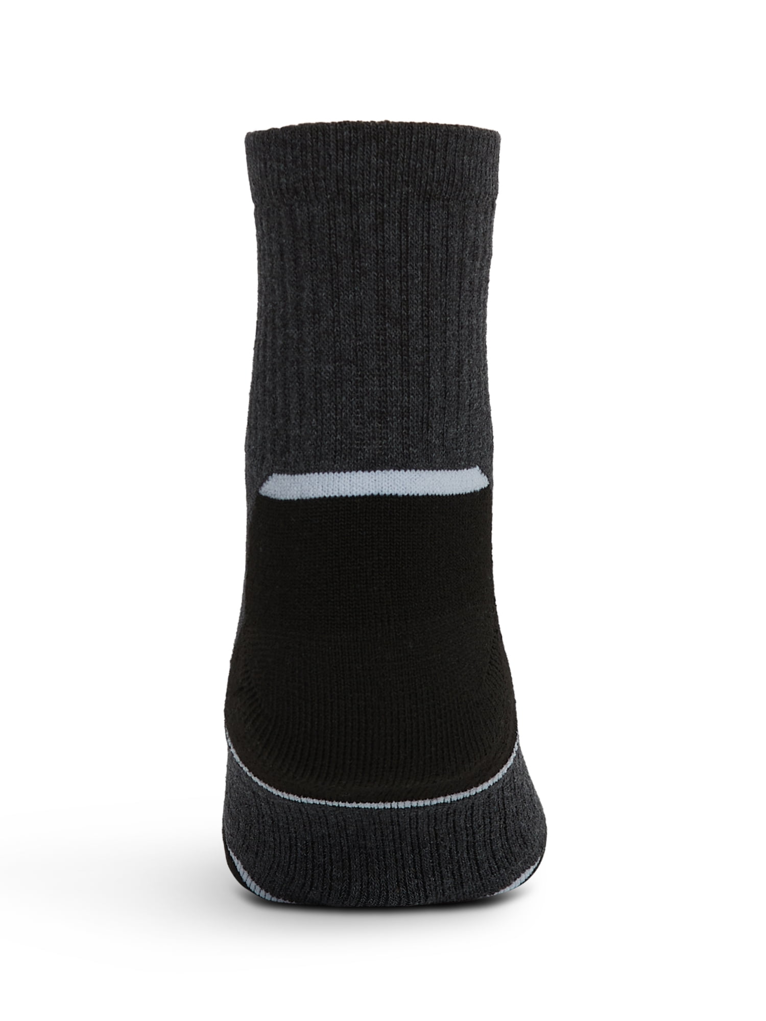 Wrangler Essential Cool Comfort Men’s Full-Cushion Quarter Socks, 6-12, Charcoal Heather, 12-Pack