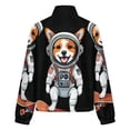 thumbnail image 6 of Jackets for Women Winter Coat Jackets Flannel Stand Collar Jacket(Astronaut Dog Surfing,Size:S-4XL), 6 of 7