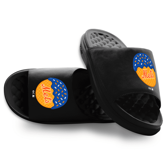 Unisex ISlide Black New York Mets Ice Cream Primary Motive Slide Sandals