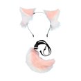 thumbnail image 4 of Conjunto de cosplay de aro de pelo de felpa con orejas de gato y cola larga para niños Rosa, 4 of 9