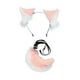 thumbnail image 4 of Diadema peluda con orejas de lobo y cola grande para disfraz, accesorios para fotos Rosa, 4 of 9