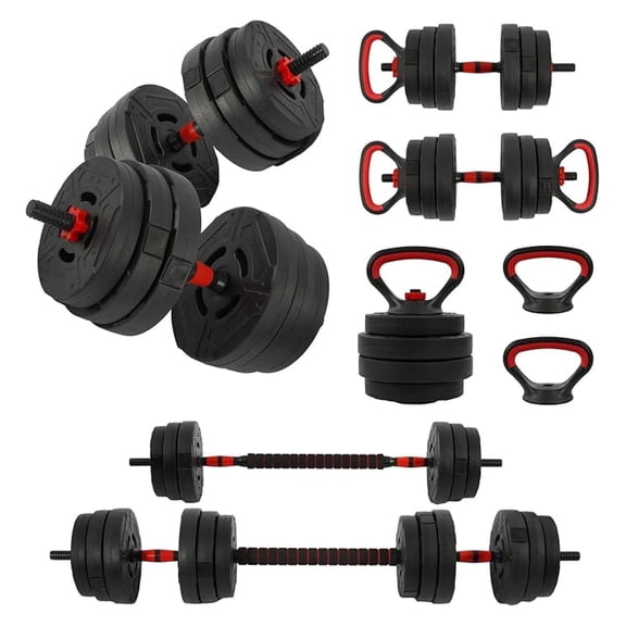 Adjustable Dumbbell Set, 60lbs Free Weights Set with Connector, 2 in 1 Changeable Dumbbells and for Exercise and Fitness, Black/Black