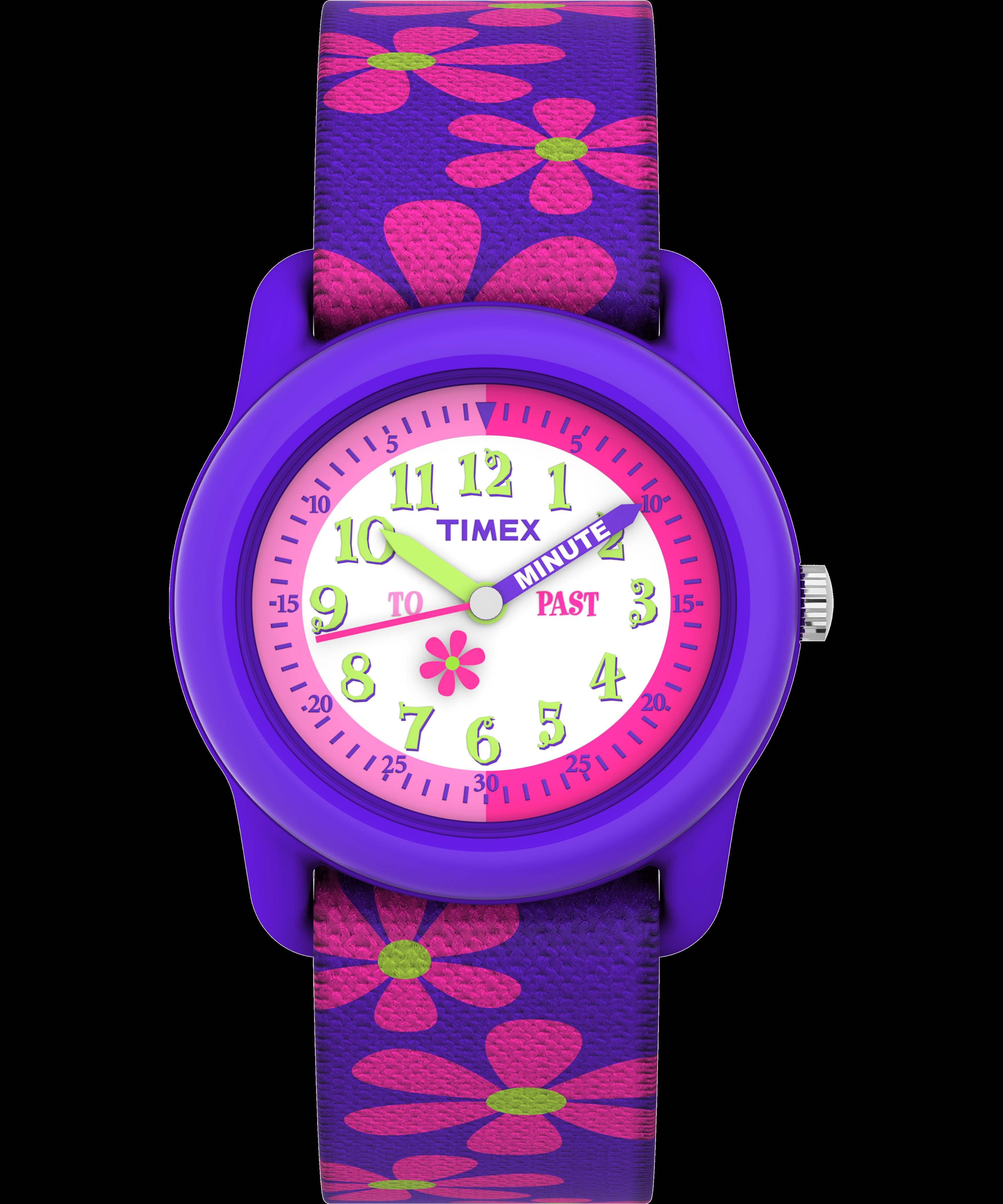 TIMEX TIME MACHINES® 29mm Floral Elastic Fabric Kids Watch