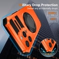 thumbnail image 3 of Case for iPhone 14,Military Grade Design Built-in 360 Degree Rotatable Magnetic Kickstand Heavy Duty Drop Protection Shockproof Phone Case for iPhone 14,6.1 inch（Orange）, 3 of 9