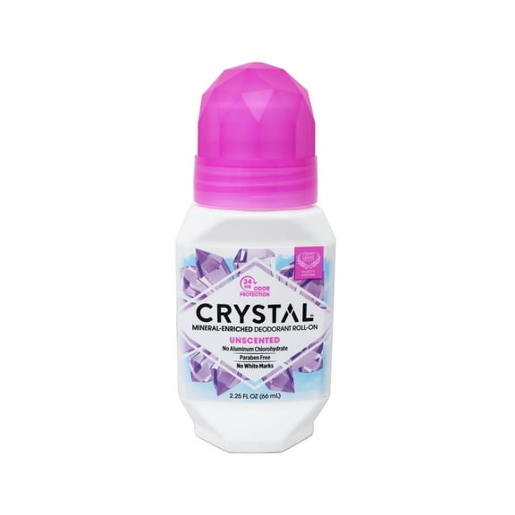 Crystal 24-Hour Odor Protection Mineral Deodorant Roll-On, Unscented, 2.25 oz