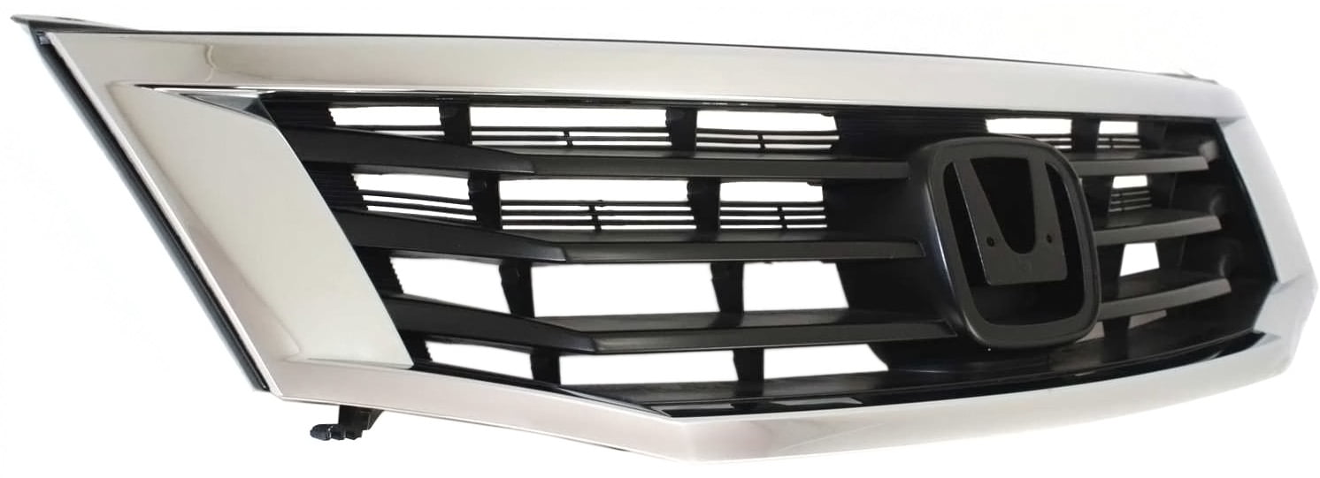 Grille Assembly Compatible With 2008-2010 Honda Accord Sedan Chrome Shell with Paintable Insert