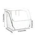 thumbnail image 3 of Plastic Wall Mounted Storage Box 12.5x12.5x11.2cm Clear, Punch Free Hanging Basket for Kitchen Bathroom Multi Purpose Open Organizer, 3 of 8