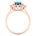 thumbnail image 4 of 2.72 ctw with Simulated Diamond Halo Accents Anniversary Ring for Women | Oval Cut Simulated Turquoise | Hyperallergenic Solid 14K Rose Gold, 4 of 5